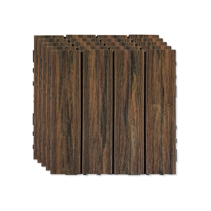 Outdoor Patio Decktile 11.8" x 11.8" Composite Decking Tiles Dark Coffee Clearhalo 'Home Improvement' 'home_improvement' 'home_improvement_outdoor_deck_tiles_planks' 'Outdoor Deck Tiles & Planks' 'Outdoor Flooring & Tile' 'Outdoor Remodel' 'outdoor_deck_tiles_planks' 6631954