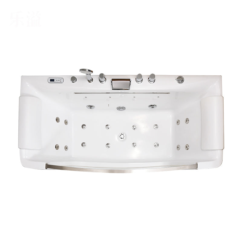 Modern Rectangle Acrylic Bathtub Back to Wall with Massage Device Clearhalo 'Bathroom Remodel & Bathroom Fixtures' 'Bathtubs' 'Home Improvement' 'home_improvement' 'home_improvement_bathtubs' 'Showers & Bathtubs' 6639373