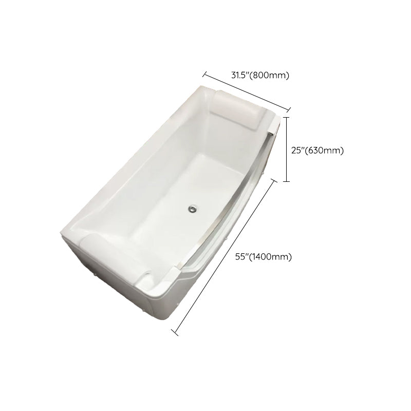 Modern Rectangle Acrylic Bathtub Back to Wall with Massage Device Clearhalo 'Bathroom Remodel & Bathroom Fixtures' 'Bathtubs' 'Home Improvement' 'home_improvement' 'home_improvement_bathtubs' 'Showers & Bathtubs' 6639389