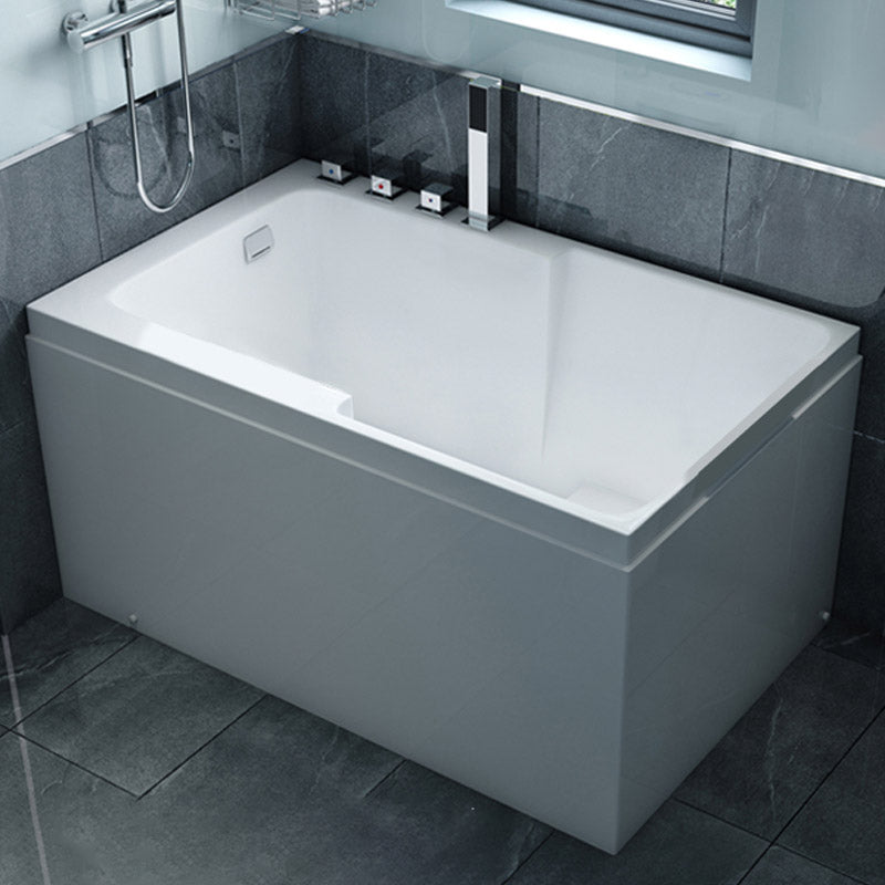 Bathroom Acrylic Apron Front Bathtub Modern Rectangular Bathtub 43"L x 30"W x 24"H Tub Only Tub with Silver 5-Piece Set Clearhalo 'Bathroom Remodel & Bathroom Fixtures' 'Bathtubs' 'Home Improvement' 'home_improvement' 'home_improvement_bathtubs' 'Showers & Bathtubs' 6639467