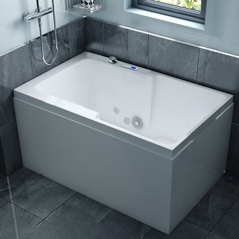 Bathroom Acrylic Apron Front Bathtub Modern Rectangular Bathtub Massage & Thermostat Tub Clearhalo 'Bathroom Remodel & Bathroom Fixtures' 'Bathtubs' 'Home Improvement' 'home_improvement' 'home_improvement_bathtubs' 'Showers & Bathtubs' 6639472
