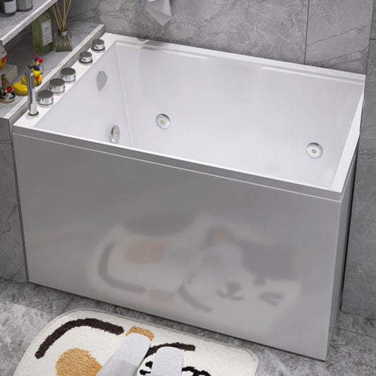 Modern Style Apron Front Bathtub Rectangular Acrylic Bathtub in White Clearhalo 'Bathroom Remodel & Bathroom Fixtures' 'Bathtubs' 'Home Improvement' 'home_improvement' 'home_improvement_bathtubs' 'Showers & Bathtubs' 6639790