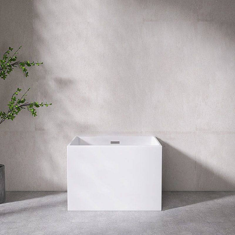 Modern Style Freestanding Bath Tub Rectangular Acrylic Soaking Bathtub in White Clearhalo 'Bathroom Remodel & Bathroom Fixtures' 'Bathtubs' 'Home Improvement' 'home_improvement' 'home_improvement_bathtubs' 'Showers & Bathtubs' 6639963