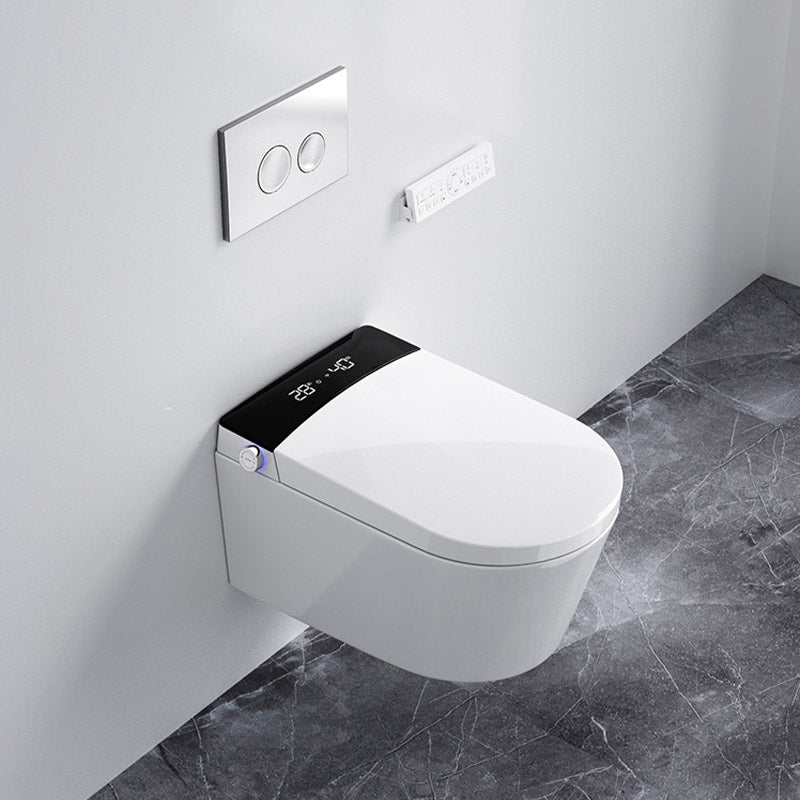 Contemporary 1-Piece Toilet Wall-mount Urine Toilet with Slow Close Seat for Washroom Manual Lid (Standard) Toilet with High Tanker Clearhalo 'Bathroom Remodel & Bathroom Fixtures' 'Home Improvement' 'home_improvement' 'home_improvement_toilets' 'Toilets & Bidets' 'Toilets' 6640021