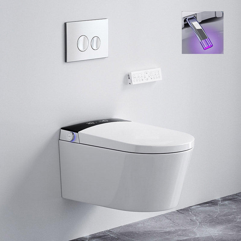 Contemporary 1-Piece Toilet Wall-mount Urine Toilet with Slow Close Seat for Washroom Manual Lid (Standard) Toilet with Low Tanker Clearhalo 'Bathroom Remodel & Bathroom Fixtures' 'Home Improvement' 'home_improvement' 'home_improvement_toilets' 'Toilets & Bidets' 'Toilets' 6640024
