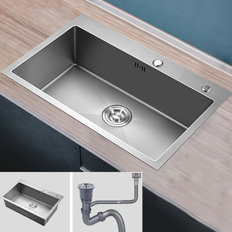 Modern Bar Sink Stainless Steel with Faucet and Soap Dispenser Kitchen Sink 24"L x 18"W x 9"H Silver Sink Only Clearhalo 'Home Improvement' 'home_improvement' 'home_improvement_kitchen_sinks' 'Kitchen Remodel & Kitchen Fixtures' 'Kitchen Sinks & Faucet Components' 'Kitchen Sinks' 'kitchen_sinks' 6642872