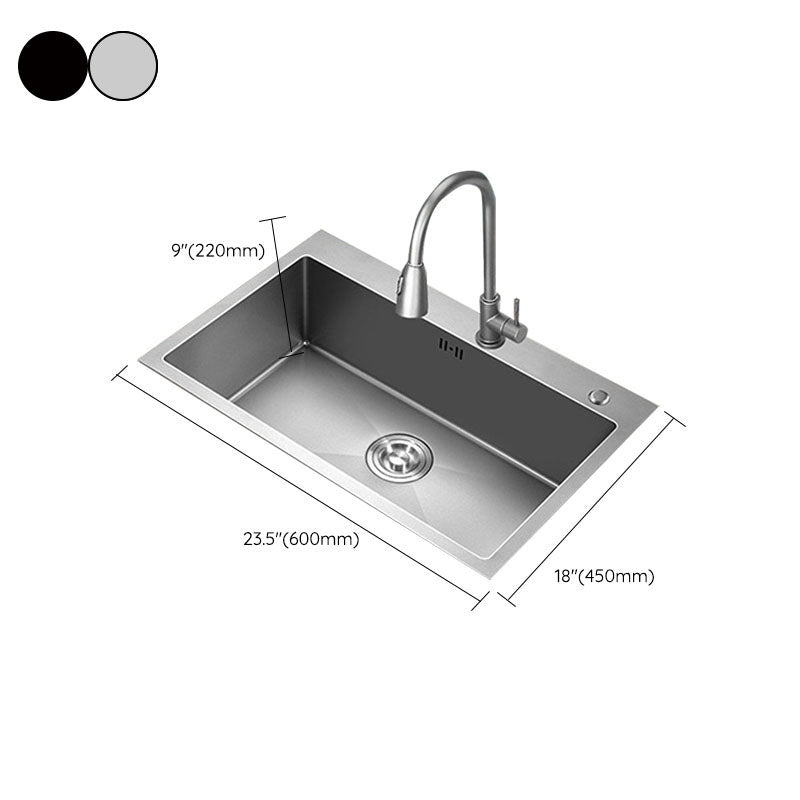 Modern Bar Sink Stainless Steel with Faucet and Soap Dispenser Kitchen Sink Clearhalo 'Home Improvement' 'home_improvement' 'home_improvement_kitchen_sinks' 'Kitchen Remodel & Kitchen Fixtures' 'Kitchen Sinks & Faucet Components' 'Kitchen Sinks' 'kitchen_sinks' 6642890