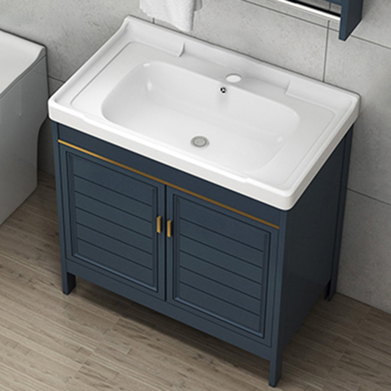 Glam Bathroom Vanity Ceramic Top with Faucet and Standalone Cabinet Vanity Set Bathroom Vanity Washboard Not Included Clearhalo 'Bathroom Remodel & Bathroom Fixtures' 'Bathroom Vanities' 'bathroom_vanities' 'Home Improvement' 'home_improvement' 'home_improvement_bathroom_vanities' 6642893