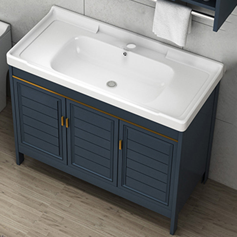 Glam Bathroom Vanity Ceramic Top with Faucet and Standalone Cabinet Vanity Set Bathroom Vanity Washboard Not Included Clearhalo 'Bathroom Remodel & Bathroom Fixtures' 'Bathroom Vanities' 'bathroom_vanities' 'Home Improvement' 'home_improvement' 'home_improvement_bathroom_vanities' 6642894