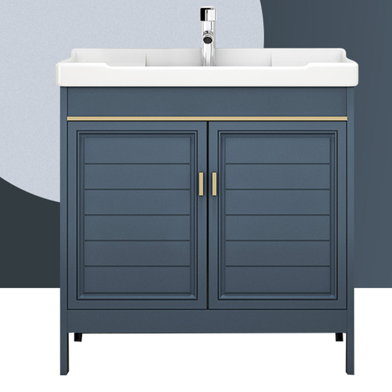 Glam Bathroom Vanity Ceramic Top with Faucet and Standalone Cabinet Vanity Set Clearhalo 'Bathroom Remodel & Bathroom Fixtures' 'Bathroom Vanities' 'bathroom_vanities' 'Home Improvement' 'home_improvement' 'home_improvement_bathroom_vanities' 6642911