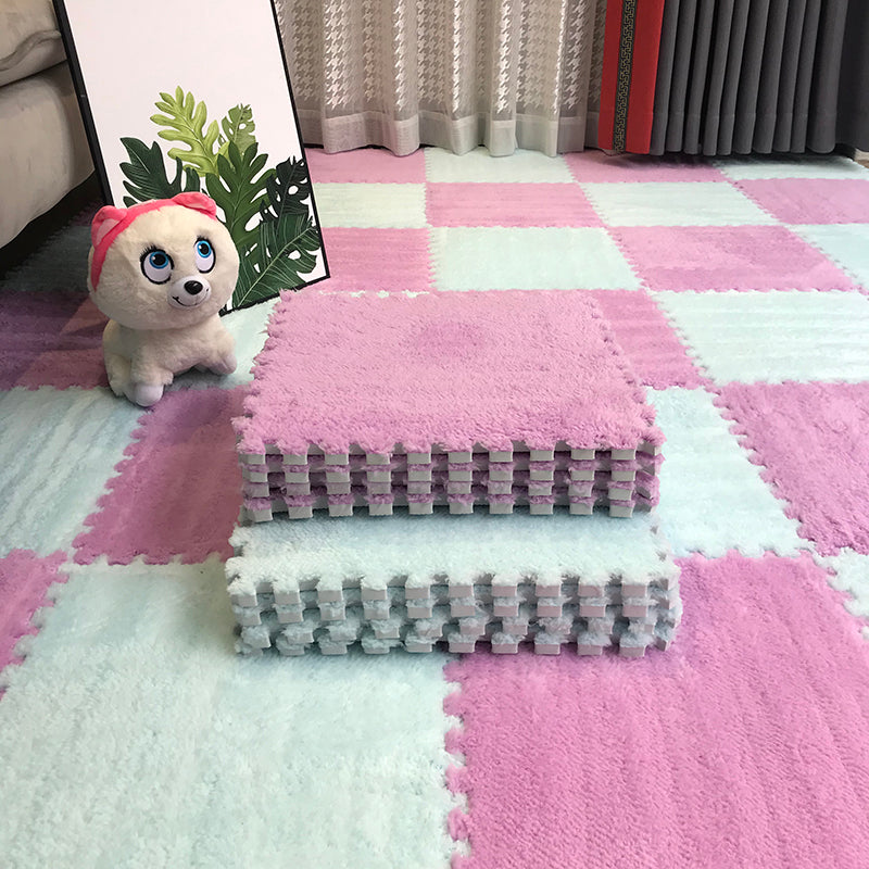 Interlocking Carpet Tiles Color Block Interlocking Carpet Floor Tile Pinkish Red Clearhalo 'Carpet Tiles & Carpet Squares' 'carpet_tiles_carpet_squares' 'Flooring 'Home Improvement' 'home_improvement' 'home_improvement_carpet_tiles_carpet_squares' Walls and Ceiling' 6642964