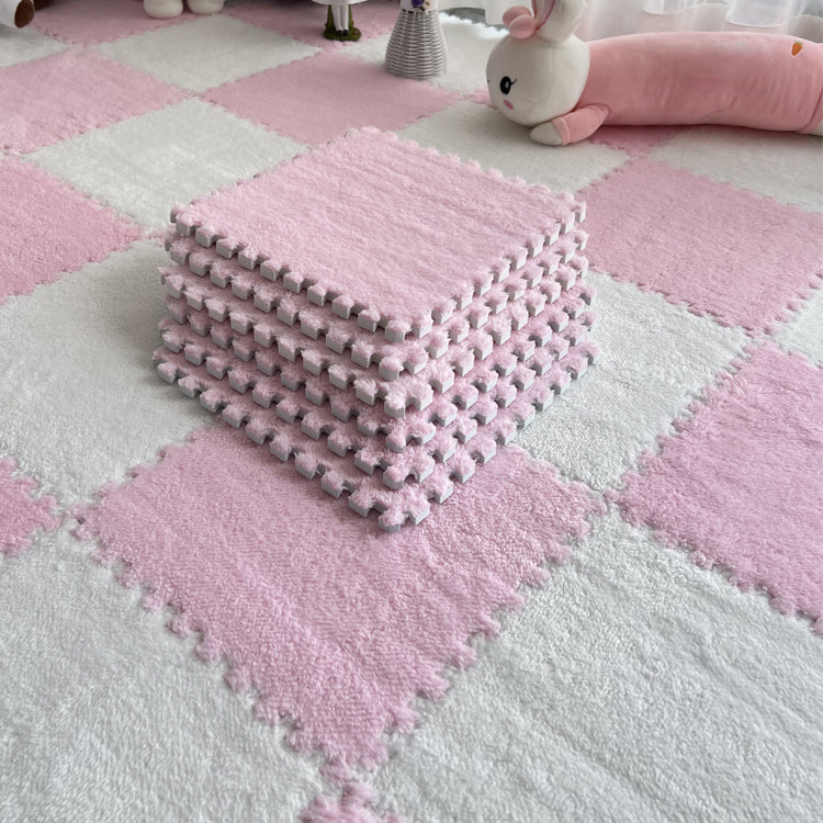 Indoor Carpet Tile Level Loop Carpet Floor Tile for Living Room Pink-White Clearhalo 'Carpet Tiles & Carpet Squares' 'carpet_tiles_carpet_squares' 'Flooring 'Home Improvement' 'home_improvement' 'home_improvement_carpet_tiles_carpet_squares' Walls and Ceiling' 6642981