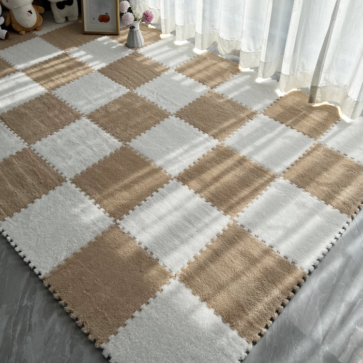 Indoor Carpet Tile Level Loop Carpet Floor Tile for Living Room Brown White Clearhalo 'Carpet Tiles & Carpet Squares' 'carpet_tiles_carpet_squares' 'Flooring 'Home Improvement' 'home_improvement' 'home_improvement_carpet_tiles_carpet_squares' Walls and Ceiling' 6642990