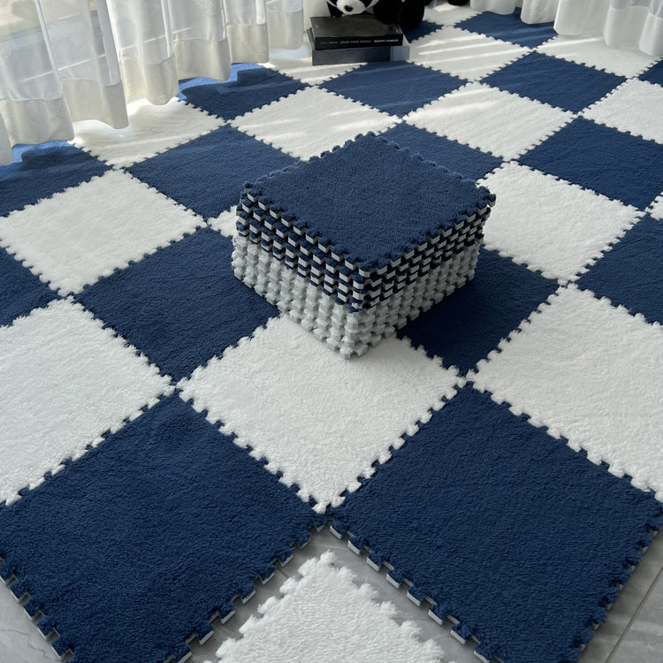 Indoor Carpet Tile Level Loop Carpet Floor Tile for Living Room Dark Blue-White Clearhalo 'Carpet Tiles & Carpet Squares' 'carpet_tiles_carpet_squares' 'Flooring 'Home Improvement' 'home_improvement' 'home_improvement_carpet_tiles_carpet_squares' Walls and Ceiling' 6642996