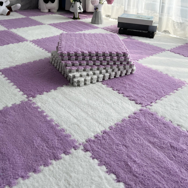 Indoor Carpet Tile Level Loop Carpet Floor Tile for Living Room White-Purple Clearhalo 'Carpet Tiles & Carpet Squares' 'carpet_tiles_carpet_squares' 'Flooring 'Home Improvement' 'home_improvement' 'home_improvement_carpet_tiles_carpet_squares' Walls and Ceiling' 6642997
