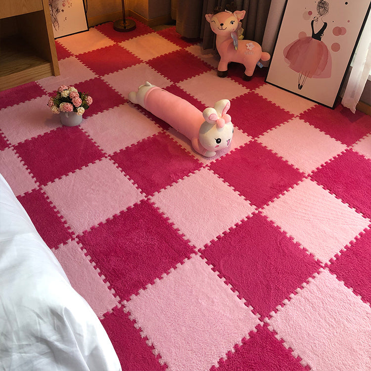 Modern Level Loop Carpet Tile Interlocking Non-Skid Tiles and Carpet Rose Bloom Clearhalo 'Carpet Tiles & Carpet Squares' 'carpet_tiles_carpet_squares' 'Flooring 'Home Improvement' 'home_improvement' 'home_improvement_carpet_tiles_carpet_squares' Walls and Ceiling' 6643057