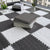Dark Color Level Loop Carpet Tile Non-Skid Interlocking Bedroom Carpet Tiles Gray-White Clearhalo 'Carpet Tiles & Carpet Squares' 'carpet_tiles_carpet_squares' 'Flooring 'Home Improvement' 'home_improvement' 'home_improvement_carpet_tiles_carpet_squares' Walls and Ceiling' 6643106