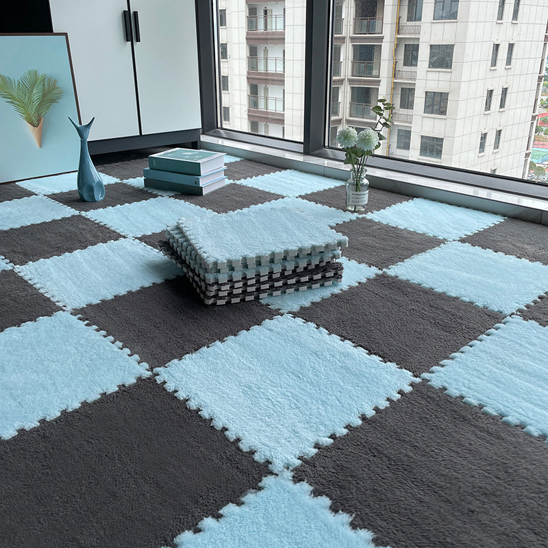 Dark Color Level Loop Carpet Tile Non-Skid Interlocking Bedroom Carpet Tiles Gray-Blue Clearhalo 'Carpet Tiles & Carpet Squares' 'carpet_tiles_carpet_squares' 'Flooring 'Home Improvement' 'home_improvement' 'home_improvement_carpet_tiles_carpet_squares' Walls and Ceiling' 6643129