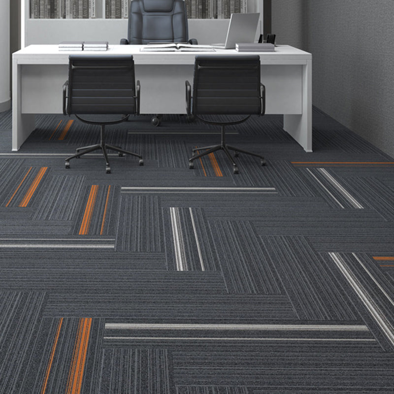 Level Loop Carpet Tile Non-Skid Self Adhesive Indoor Office Carpet Tiles Black 10"L x 39"W Clearhalo 'Carpet Tiles & Carpet Squares' 'carpet_tiles_carpet_squares' 'Flooring 'Home Improvement' 'home_improvement' 'home_improvement_carpet_tiles_carpet_squares' Walls and Ceiling' 6643164