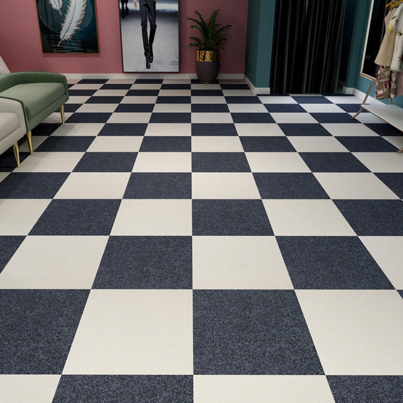 Non-Skid Level Loop Carpet Tile Multi-Color Self Adhesive Indoor Office Carpet Tiles Black White Clearhalo 'Carpet Tiles & Carpet Squares' 'carpet_tiles_carpet_squares' 'Flooring 'Home Improvement' 'home_improvement' 'home_improvement_carpet_tiles_carpet_squares' Walls and Ceiling' 6643204