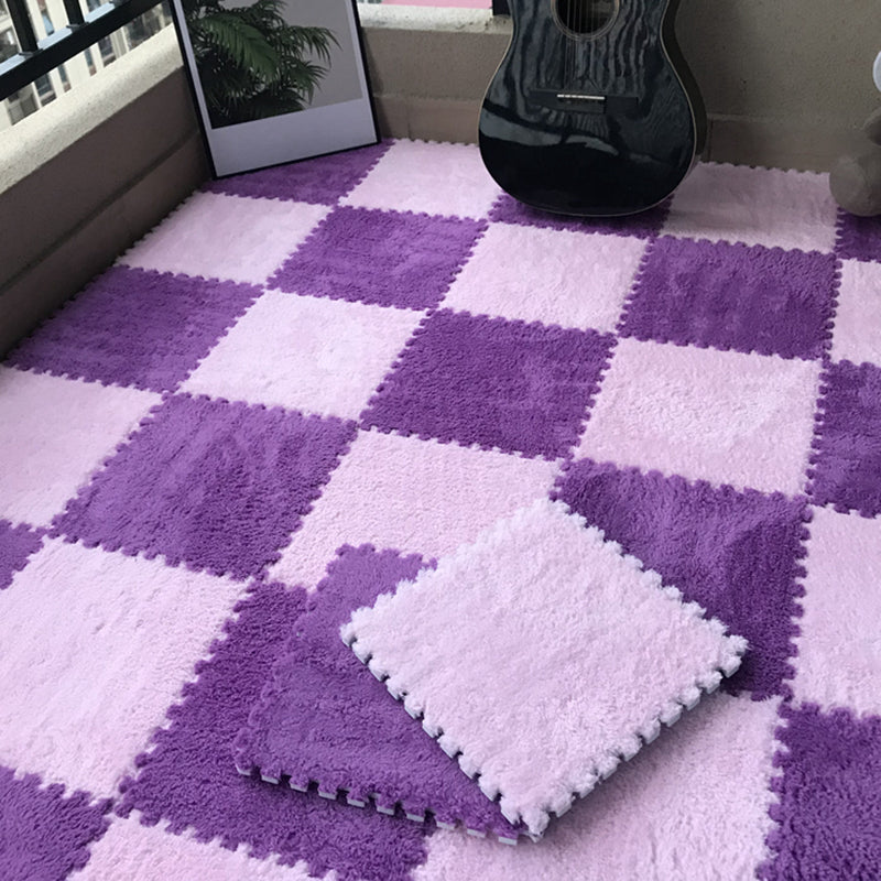 Modern Carpet Tile Level Loop Interlocking Non-Skid Carpet Tiles Purple Pink Clearhalo 'Carpet Tiles & Carpet Squares' 'carpet_tiles_carpet_squares' 'Flooring 'Home Improvement' 'home_improvement' 'home_improvement_carpet_tiles_carpet_squares' Walls and Ceiling' 6643297