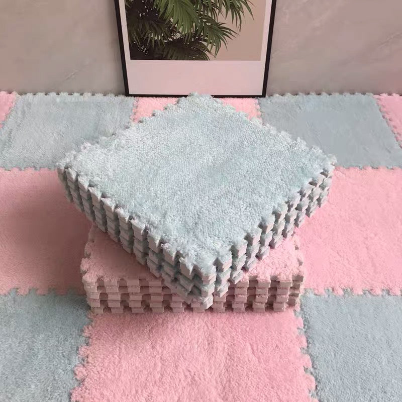 Modern Carpet Tile Level Loop Interlocking Non-Skid Carpet Tiles Light Blue-Pink Clearhalo 'Carpet Tiles & Carpet Squares' 'carpet_tiles_carpet_squares' 'Flooring 'Home Improvement' 'home_improvement' 'home_improvement_carpet_tiles_carpet_squares' Walls and Ceiling' 6643300