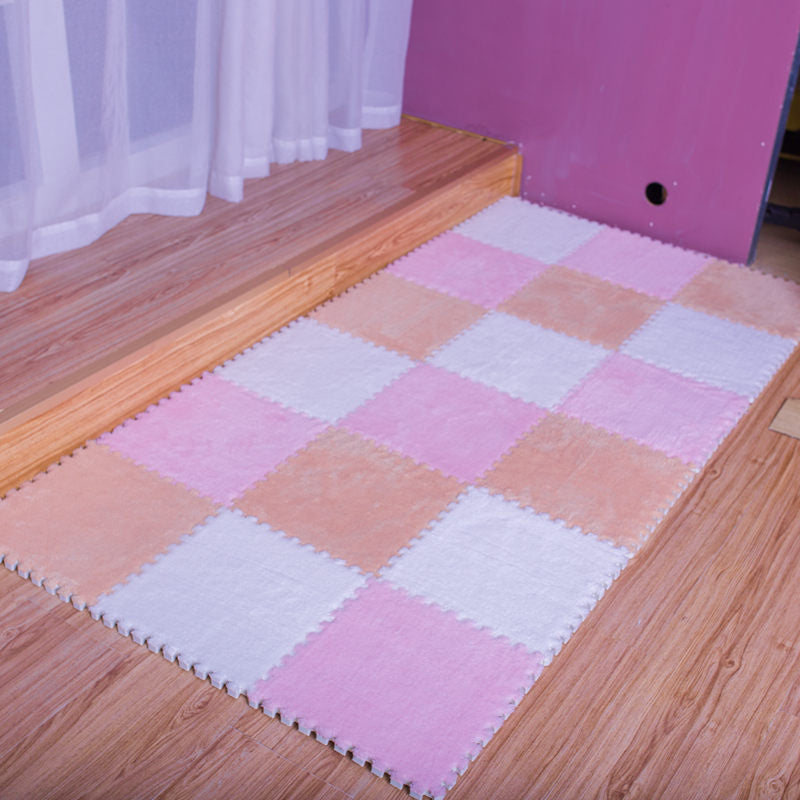 Modern Level Loop Carpet Tiles Color Block Interlocking Carpet Floor Tile Light Pink Clearhalo 'Carpet Tiles & Carpet Squares' 'carpet_tiles_carpet_squares' 'Flooring 'Home Improvement' 'home_improvement' 'home_improvement_carpet_tiles_carpet_squares' Walls and Ceiling' 6643312