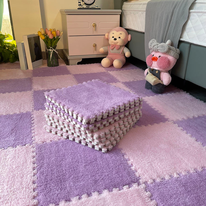 Modern Carpet Floor Tile Level Loop Interlocking Non-Skid Carpet Tiles Purple Pink Clearhalo 'Carpet Tiles & Carpet Squares' 'carpet_tiles_carpet_squares' 'Flooring 'Home Improvement' 'home_improvement' 'home_improvement_carpet_tiles_carpet_squares' Walls and Ceiling' 6643362