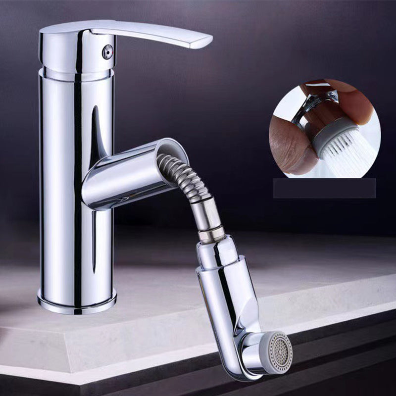 Contemporary Vessel Faucet Pull-out Faucet with One Lever Handle Clearhalo 'Bathroom Remodel & Bathroom Fixtures' 'Bathroom Sink Faucets' 'Bathroom Sinks & Faucet Components' 'bathroom_sink_faucets' 'Home Improvement' 'home_improvement' 'home_improvement_bathroom_sink_faucets' 6643593