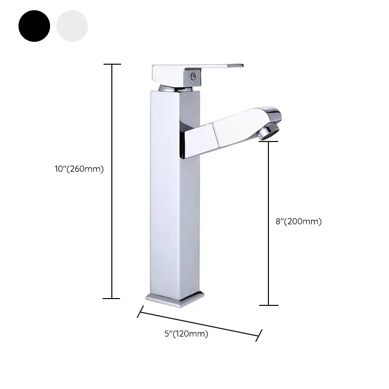 Contemporary Vessel Faucet Pull-out Faucet with One Lever Handle Clearhalo 'Bathroom Remodel & Bathroom Fixtures' 'Bathroom Sink Faucets' 'Bathroom Sinks & Faucet Components' 'bathroom_sink_faucets' 'Home Improvement' 'home_improvement' 'home_improvement_bathroom_sink_faucets' 6643597