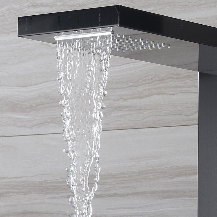 Modern Shower System Massage Jets Knob Hand Shower Ceiling Mounted Shower Trim Clearhalo 'Bathroom Remodel & Bathroom Fixtures' 'Home Improvement' 'home_improvement' 'home_improvement_shower_faucets' 'Shower Faucets & Systems' 'shower_faucets' 'Showers & Bathtubs Plumbing' 'Showers & Bathtubs' 6643664