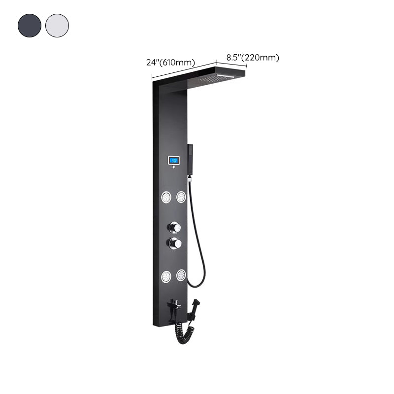 Modern Shower System Massage Jets Knob Hand Shower Ceiling Mounted Shower Trim Clearhalo 'Bathroom Remodel & Bathroom Fixtures' 'Home Improvement' 'home_improvement' 'home_improvement_shower_faucets' 'Shower Faucets & Systems' 'shower_faucets' 'Showers & Bathtubs Plumbing' 'Showers & Bathtubs' 6643670