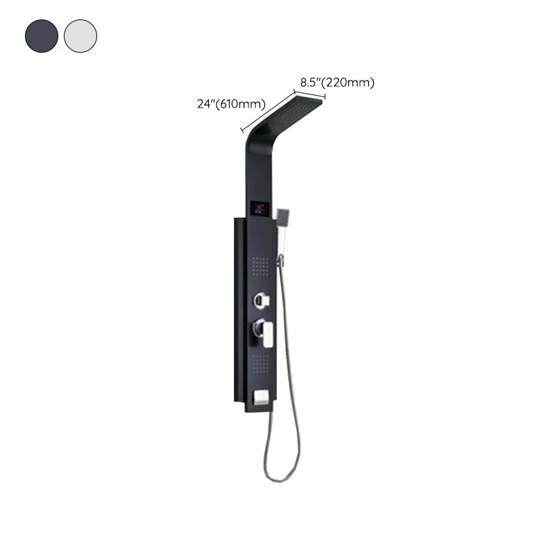 Modern Shower System Massage Jets Knob Hand Shower Ceiling Mounted Shower Trim Clearhalo 'Bathroom Remodel & Bathroom Fixtures' 'Home Improvement' 'home_improvement' 'home_improvement_shower_faucets' 'Shower Faucets & Systems' 'shower_faucets' 'Showers & Bathtubs Plumbing' 'Showers & Bathtubs' 6643671