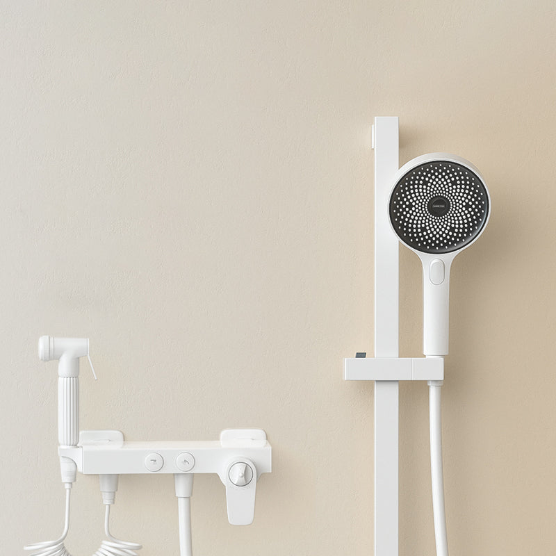 Shower System Massage Jet Round Handheld Shower Head Wall Mounted Shower Trim Clearhalo 'Bathroom Remodel & Bathroom Fixtures' 'Home Improvement' 'home_improvement' 'home_improvement_shower_faucets' 'Shower Faucets & Systems' 'shower_faucets' 'Showers & Bathtubs Plumbing' 'Showers & Bathtubs' 6643696