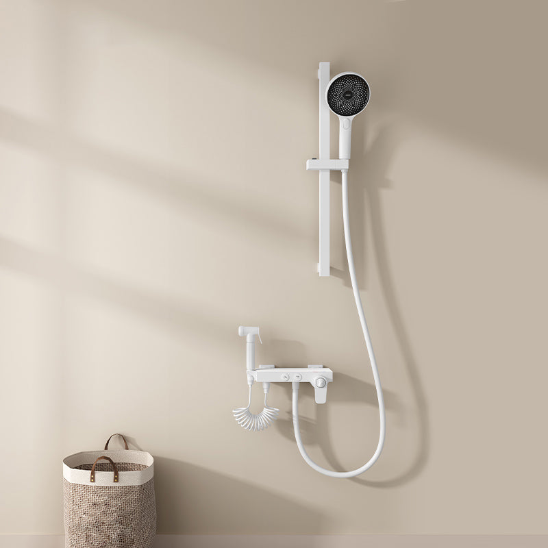 Shower System Massage Jet Round Handheld Shower Head Wall Mounted Shower Trim Clearhalo 'Bathroom Remodel & Bathroom Fixtures' 'Home Improvement' 'home_improvement' 'home_improvement_shower_faucets' 'Shower Faucets & Systems' 'shower_faucets' 'Showers & Bathtubs Plumbing' 'Showers & Bathtubs' 6643698