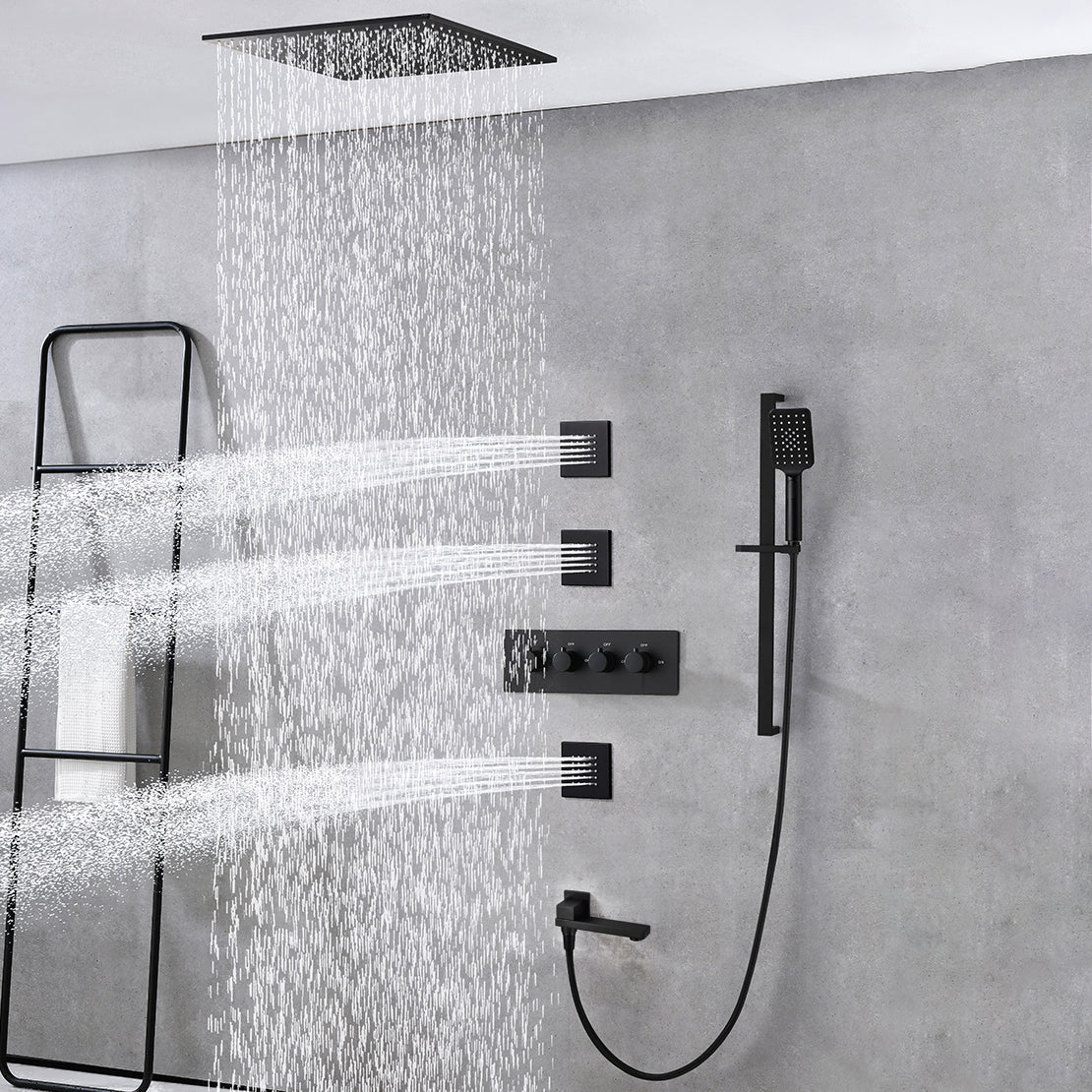Modern Shower Trim Brass Slide Bar Included Adjustable Shower Head Shower Combo Clearhalo 'Bathroom Remodel & Bathroom Fixtures' 'Home Improvement' 'home_improvement' 'home_improvement_shower_faucets' 'Shower Faucets & Systems' 'shower_faucets' 'Showers & Bathtubs Plumbing' 'Showers & Bathtubs' 6643750