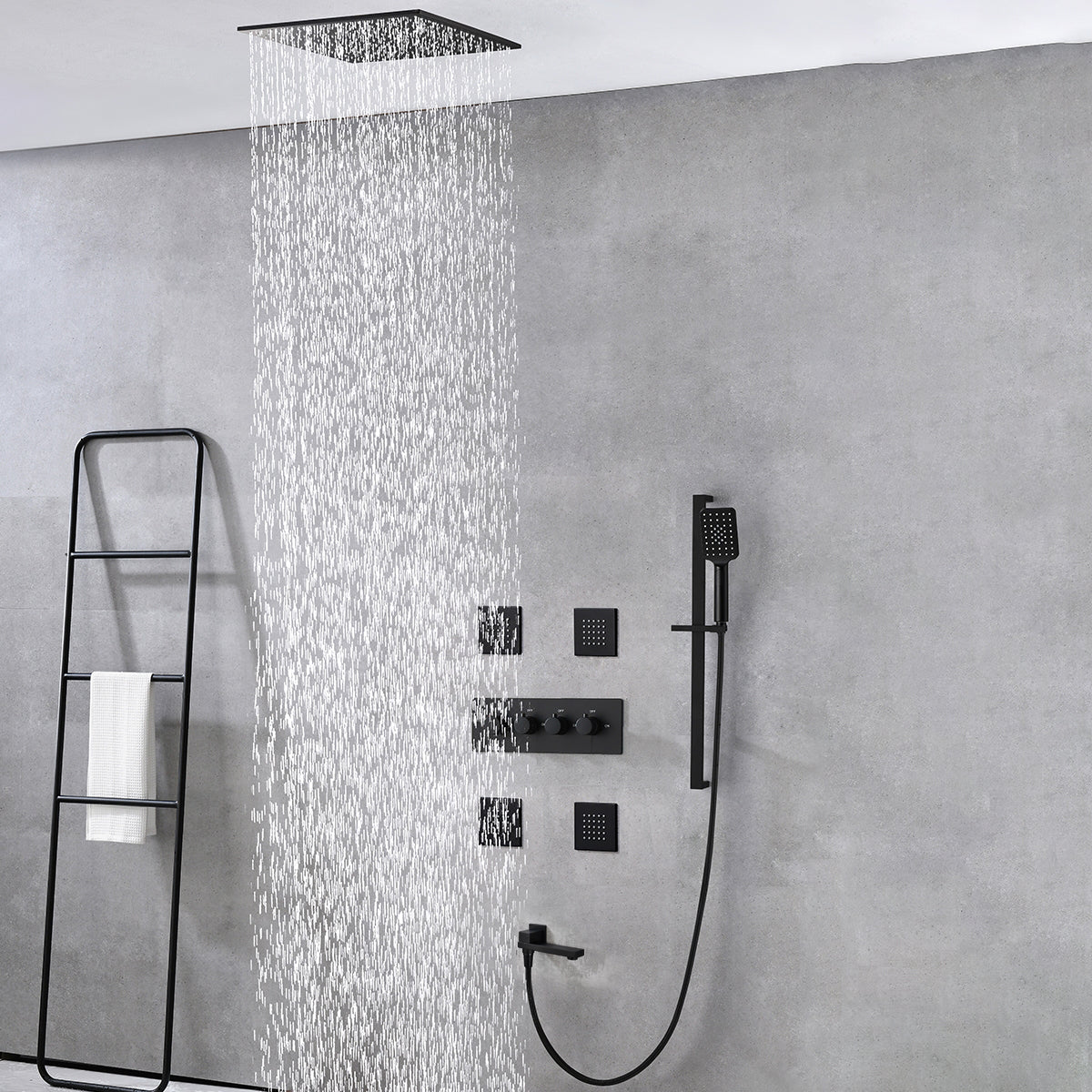 Modern Shower Trim Brass Slide Bar Included Adjustable Shower Head Shower Combo Clearhalo 'Bathroom Remodel & Bathroom Fixtures' 'Home Improvement' 'home_improvement' 'home_improvement_shower_faucets' 'Shower Faucets & Systems' 'shower_faucets' 'Showers & Bathtubs Plumbing' 'Showers & Bathtubs' 6643753