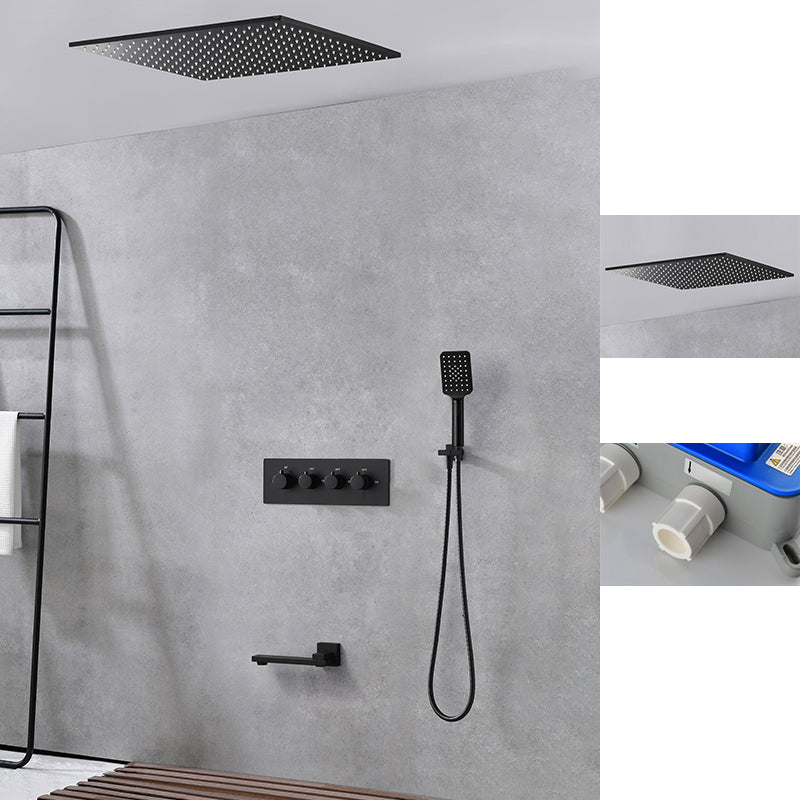 Modern Shower Trim Brass Slide Bar Included Adjustable Shower Head Shower Combo Black 1'8" x 1'8" 3 Clearhalo 'Bathroom Remodel & Bathroom Fixtures' 'Home Improvement' 'home_improvement' 'home_improvement_shower_faucets' 'Shower Faucets & Systems' 'shower_faucets' 'Showers & Bathtubs Plumbing' 'Showers & Bathtubs' 6643754