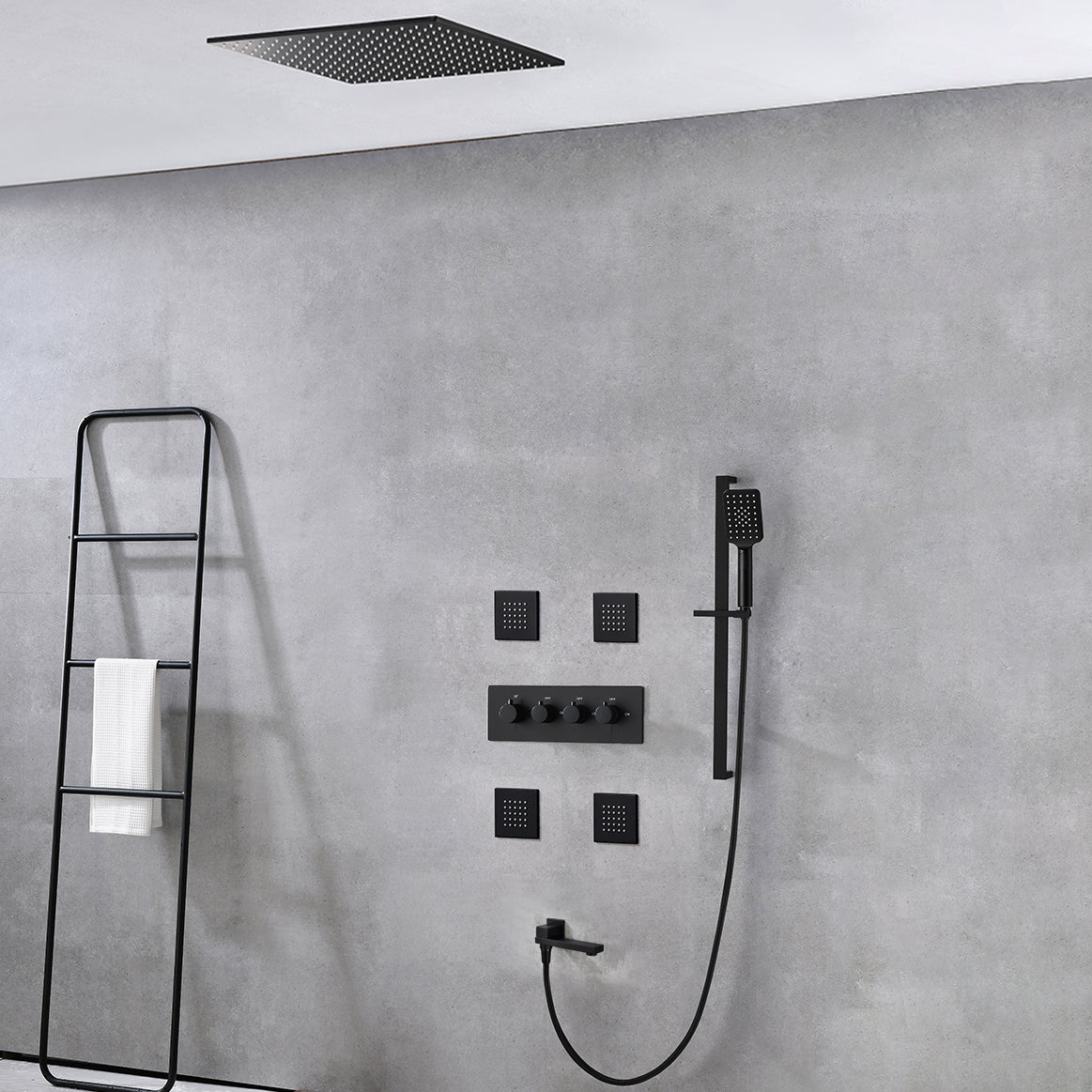 Modern Shower Trim Brass Slide Bar Included Adjustable Shower Head Shower Combo Clearhalo 'Bathroom Remodel & Bathroom Fixtures' 'Home Improvement' 'home_improvement' 'home_improvement_shower_faucets' 'Shower Faucets & Systems' 'shower_faucets' 'Showers & Bathtubs Plumbing' 'Showers & Bathtubs' 6643755