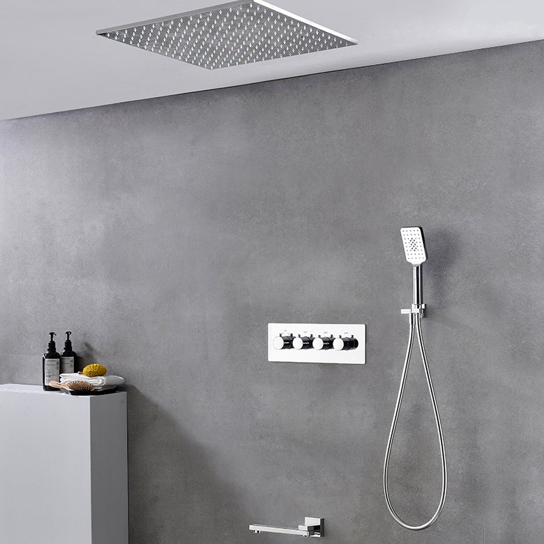 Modern Shower Trim Brass Slide Bar Included Adjustable Shower Head Shower Combo Clearhalo 'Bathroom Remodel & Bathroom Fixtures' 'Home Improvement' 'home_improvement' 'home_improvement_shower_faucets' 'Shower Faucets & Systems' 'shower_faucets' 'Showers & Bathtubs Plumbing' 'Showers & Bathtubs' 6643757
