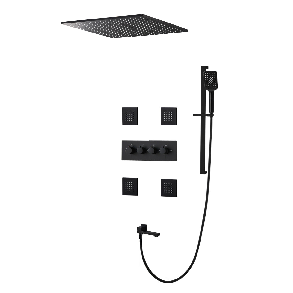 Modern Shower Trim Brass Slide Bar Included Adjustable Shower Head Shower Combo Clearhalo 'Bathroom Remodel & Bathroom Fixtures' 'Home Improvement' 'home_improvement' 'home_improvement_shower_faucets' 'Shower Faucets & Systems' 'shower_faucets' 'Showers & Bathtubs Plumbing' 'Showers & Bathtubs' 6643759