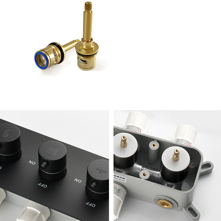 Modern Shower Trim Brass Slide Bar Included Adjustable Shower Head Shower Combo Clearhalo 'Bathroom Remodel & Bathroom Fixtures' 'Home Improvement' 'home_improvement' 'home_improvement_shower_faucets' 'Shower Faucets & Systems' 'shower_faucets' 'Showers & Bathtubs Plumbing' 'Showers & Bathtubs' 6643768