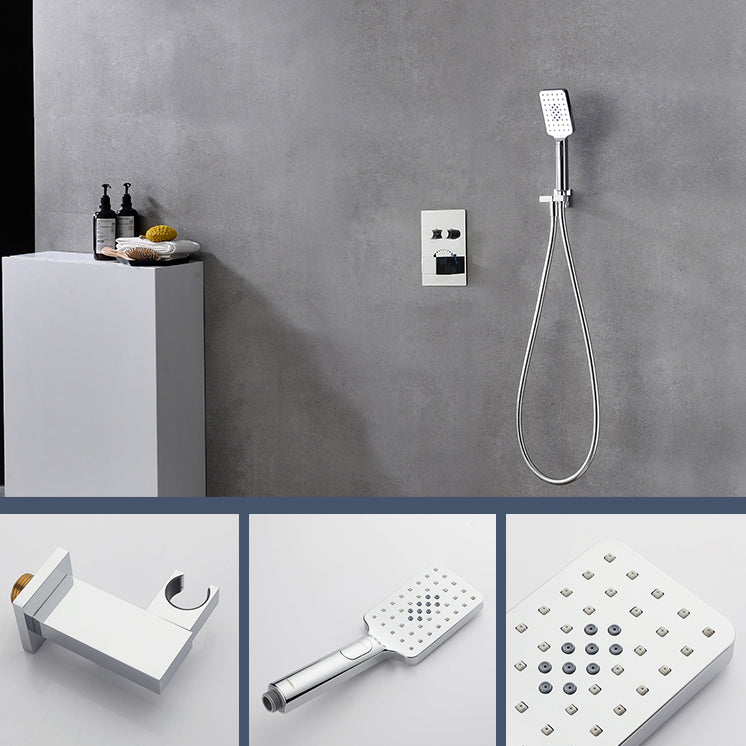 Modern Shower Trim Brass Slide Bar Included Adjustable Shower Head Shower Combo Clearhalo 'Bathroom Remodel & Bathroom Fixtures' 'Home Improvement' 'home_improvement' 'home_improvement_shower_faucets' 'Shower Faucets & Systems' 'shower_faucets' 'Showers & Bathtubs Plumbing' 'Showers & Bathtubs' 6643771