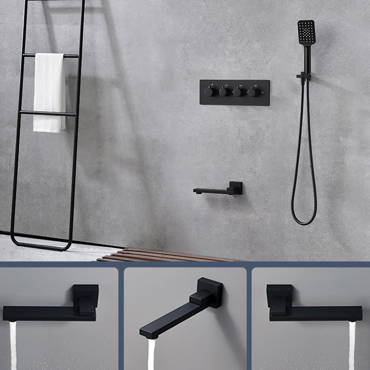 Modern Shower Trim Brass Slide Bar Included Adjustable Shower Head Shower Combo Clearhalo 'Bathroom Remodel & Bathroom Fixtures' 'Home Improvement' 'home_improvement' 'home_improvement_shower_faucets' 'Shower Faucets & Systems' 'shower_faucets' 'Showers & Bathtubs Plumbing' 'Showers & Bathtubs' 6643773