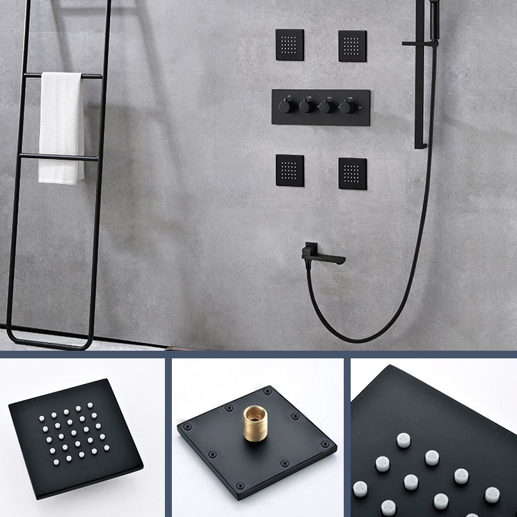 Modern Shower Trim Brass Slide Bar Included Adjustable Shower Head Shower Combo Clearhalo 'Bathroom Remodel & Bathroom Fixtures' 'Home Improvement' 'home_improvement' 'home_improvement_shower_faucets' 'Shower Faucets & Systems' 'shower_faucets' 'Showers & Bathtubs Plumbing' 'Showers & Bathtubs' 6643775