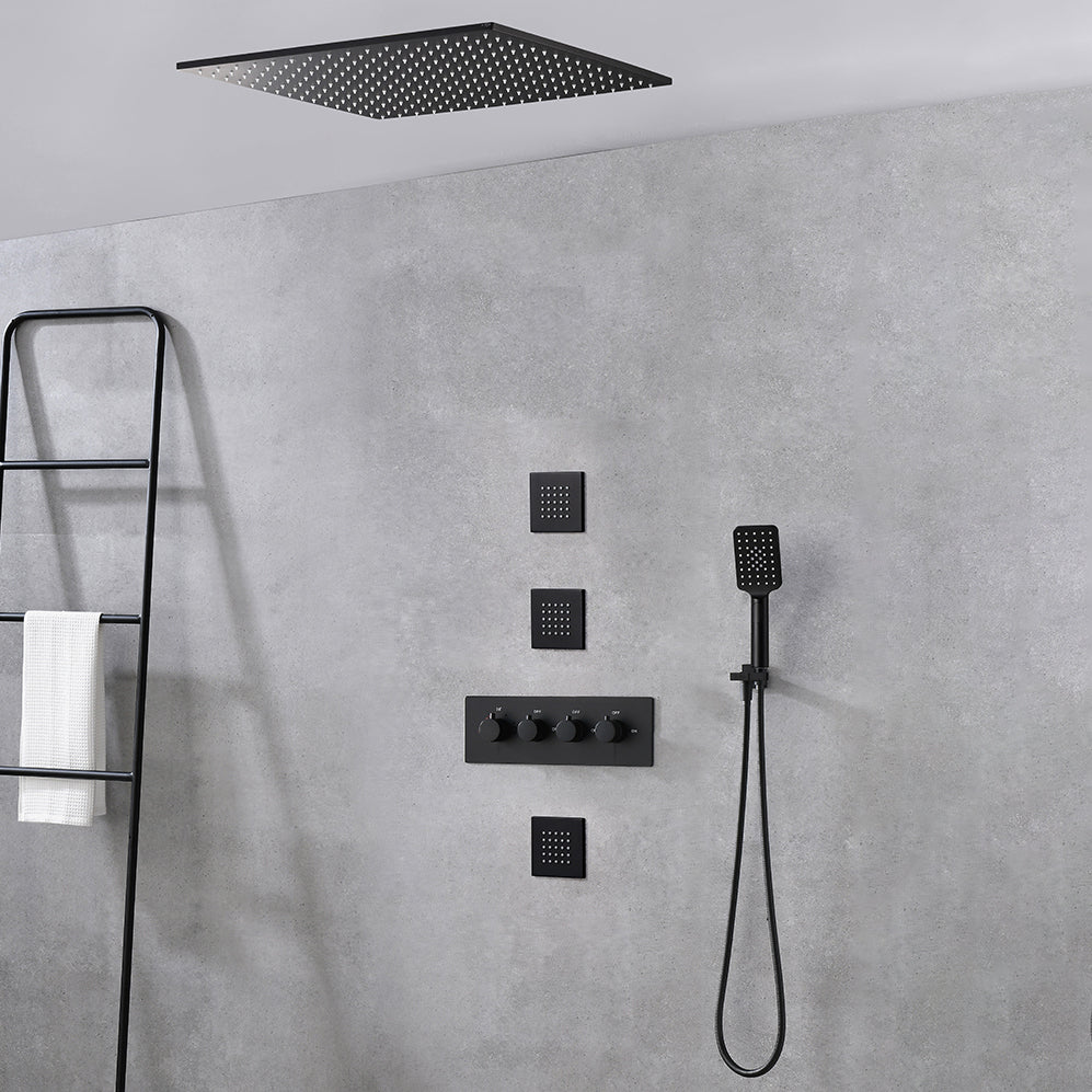 Modern Shower Trim Brass Slide Bar Included Adjustable Shower Head Shower Combo Clearhalo 'Bathroom Remodel & Bathroom Fixtures' 'Home Improvement' 'home_improvement' 'home_improvement_shower_faucets' 'Shower Faucets & Systems' 'shower_faucets' 'Showers & Bathtubs Plumbing' 'Showers & Bathtubs' 6643779