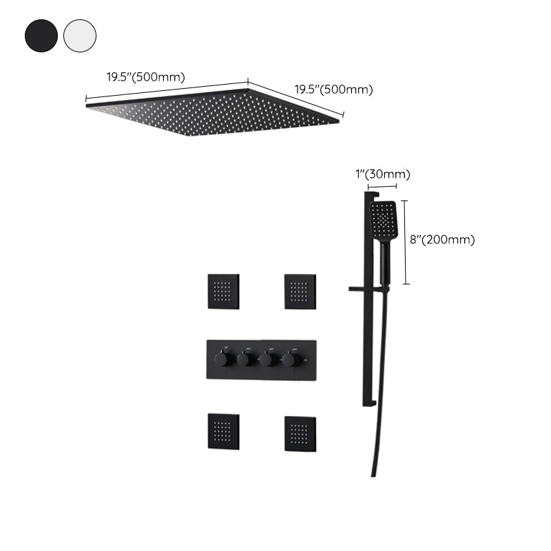 Modern Shower Trim Brass Slide Bar Included Adjustable Shower Head Shower Combo Clearhalo 'Bathroom Remodel & Bathroom Fixtures' 'Home Improvement' 'home_improvement' 'home_improvement_shower_faucets' 'Shower Faucets & Systems' 'shower_faucets' 'Showers & Bathtubs Plumbing' 'Showers & Bathtubs' 6643785