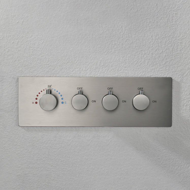 Modern Shower Set Brass Body Jets Adjustable Shower Head Wall Mounted Shower System Clearhalo 'Bathroom Remodel & Bathroom Fixtures' 'Home Improvement' 'home_improvement' 'home_improvement_shower_faucets' 'Shower Faucets & Systems' 'shower_faucets' 'Showers & Bathtubs Plumbing' 'Showers & Bathtubs' 6643802