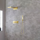 Modern Shower Set Brass Body Jets Adjustable Shower Head Wall Mounted Shower System Gold 2 Clearhalo 'Bathroom Remodel & Bathroom Fixtures' 'Home Improvement' 'home_improvement' 'home_improvement_shower_faucets' 'Shower Faucets & Systems' 'shower_faucets' 'Showers & Bathtubs Plumbing' 'Showers & Bathtubs' 6643804