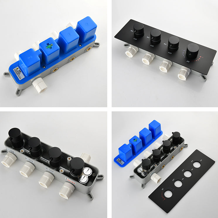 Modern Shower Set Brass Body Jets Adjustable Shower Head Wall Mounted Shower System Clearhalo 'Bathroom Remodel & Bathroom Fixtures' 'Home Improvement' 'home_improvement' 'home_improvement_shower_faucets' 'Shower Faucets & Systems' 'shower_faucets' 'Showers & Bathtubs Plumbing' 'Showers & Bathtubs' 6643805